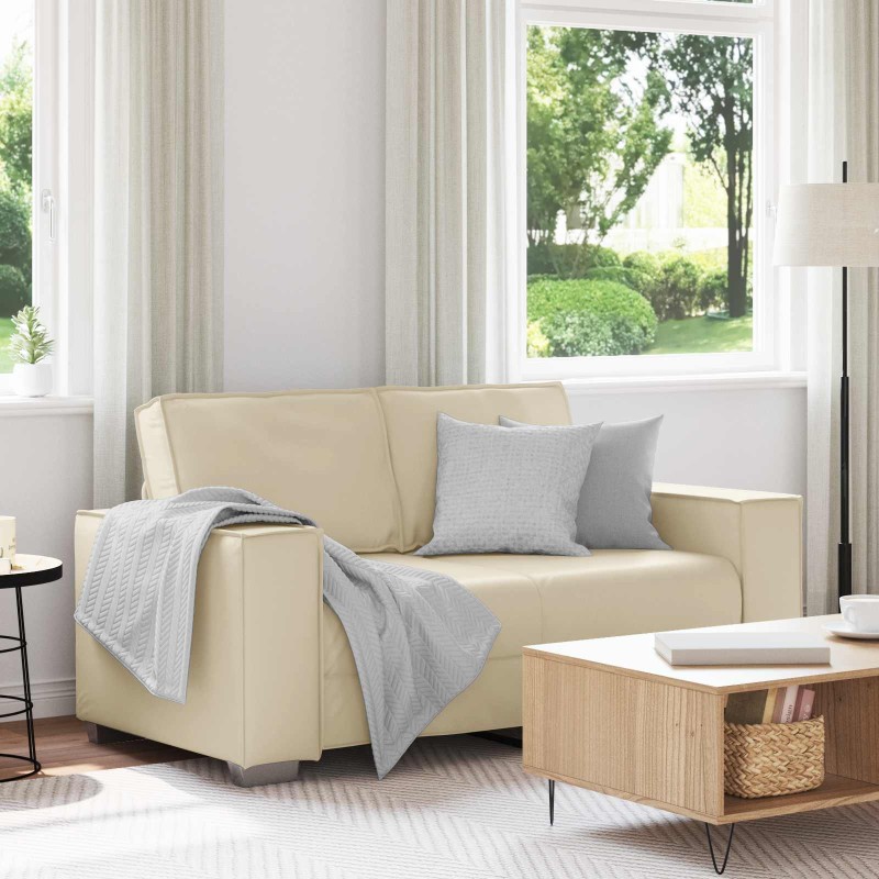 vidaXL Διθέσιος καναπές Κρεμ 160 cm Τεχνητό Δέρμα