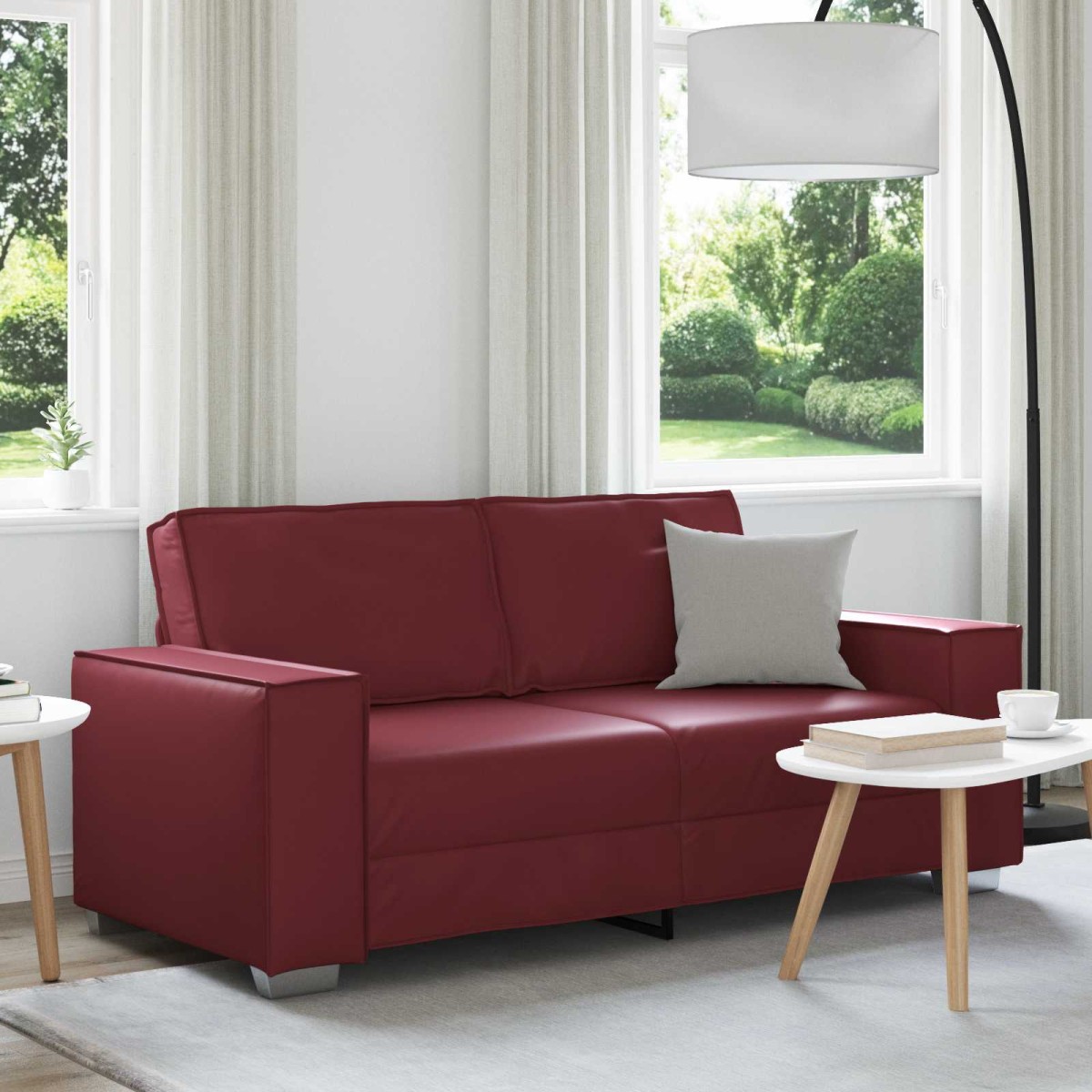 vidaXL Διθέσιος καναπές Κόκκινο 180 cm Τεχνητό Δέρμα