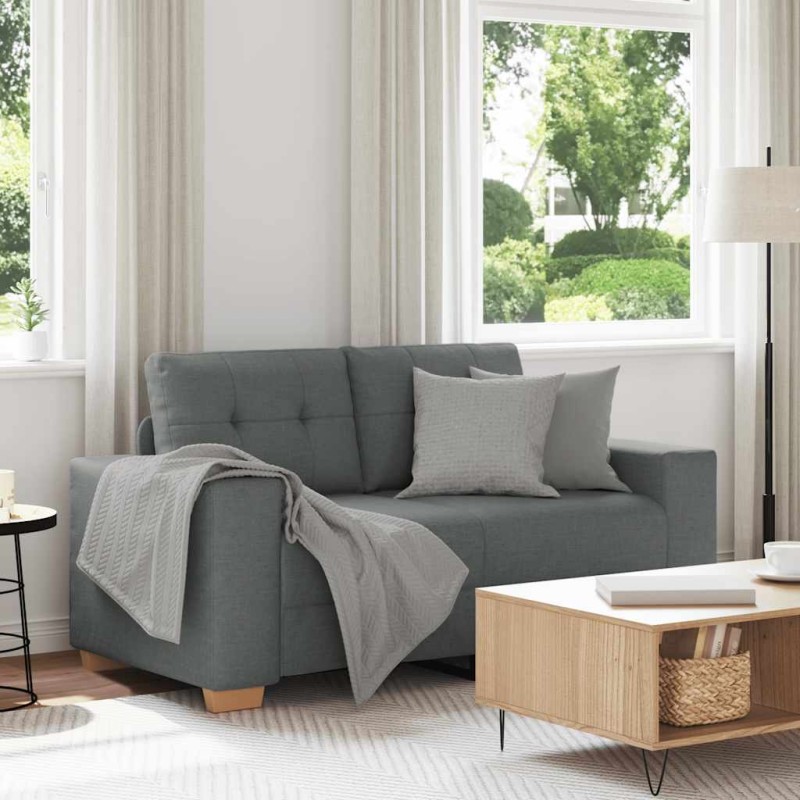 vidaXL Καναπές-Διθέσιος Σκούρο Γκρι 160 x 77 x 82 εκ. Υφασμάτινος