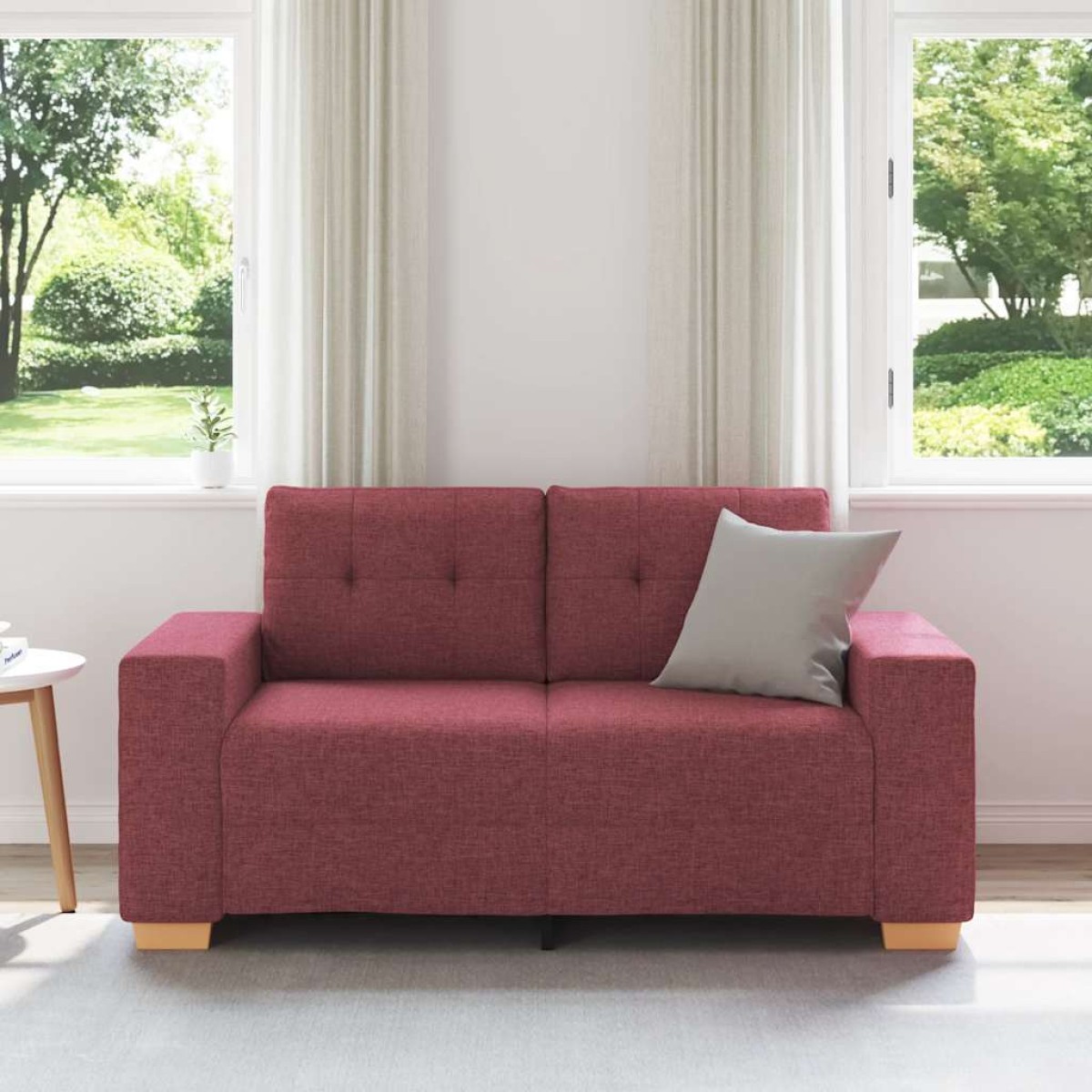 vidaXL Καναπές Διθέσιος Κόκκινος 160 x 77 x 82 εκ. Ύφασμα
