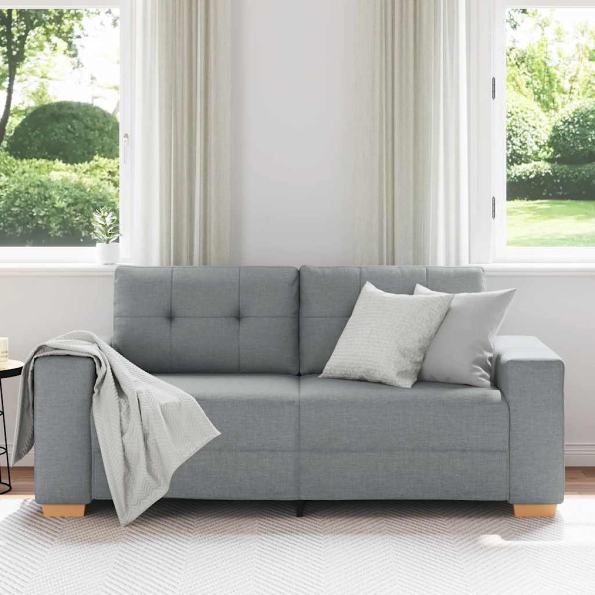 vidaXL Καναπές-Διθέσιος Ανοιχτό Γκρι 180 x 77 x 82 εκ. Ύφασμα