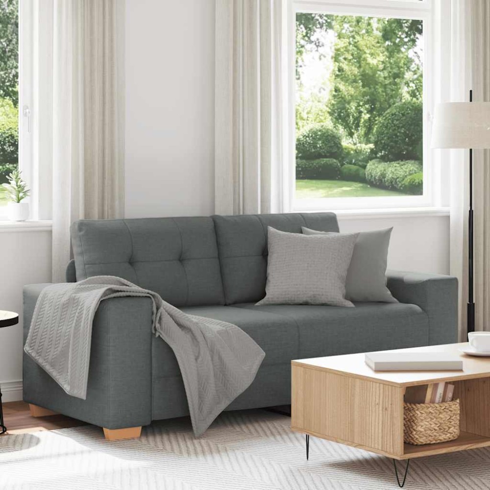 vidaXL Καναπές-Διθέσιος Σκούρο Γκρι 180 x 77 x 82 εκ. Ύφασμα