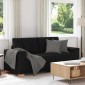 vidaXL Καναπές Διθέσιος Μαύρος 180x77x82 εκ. από Ύφασμα