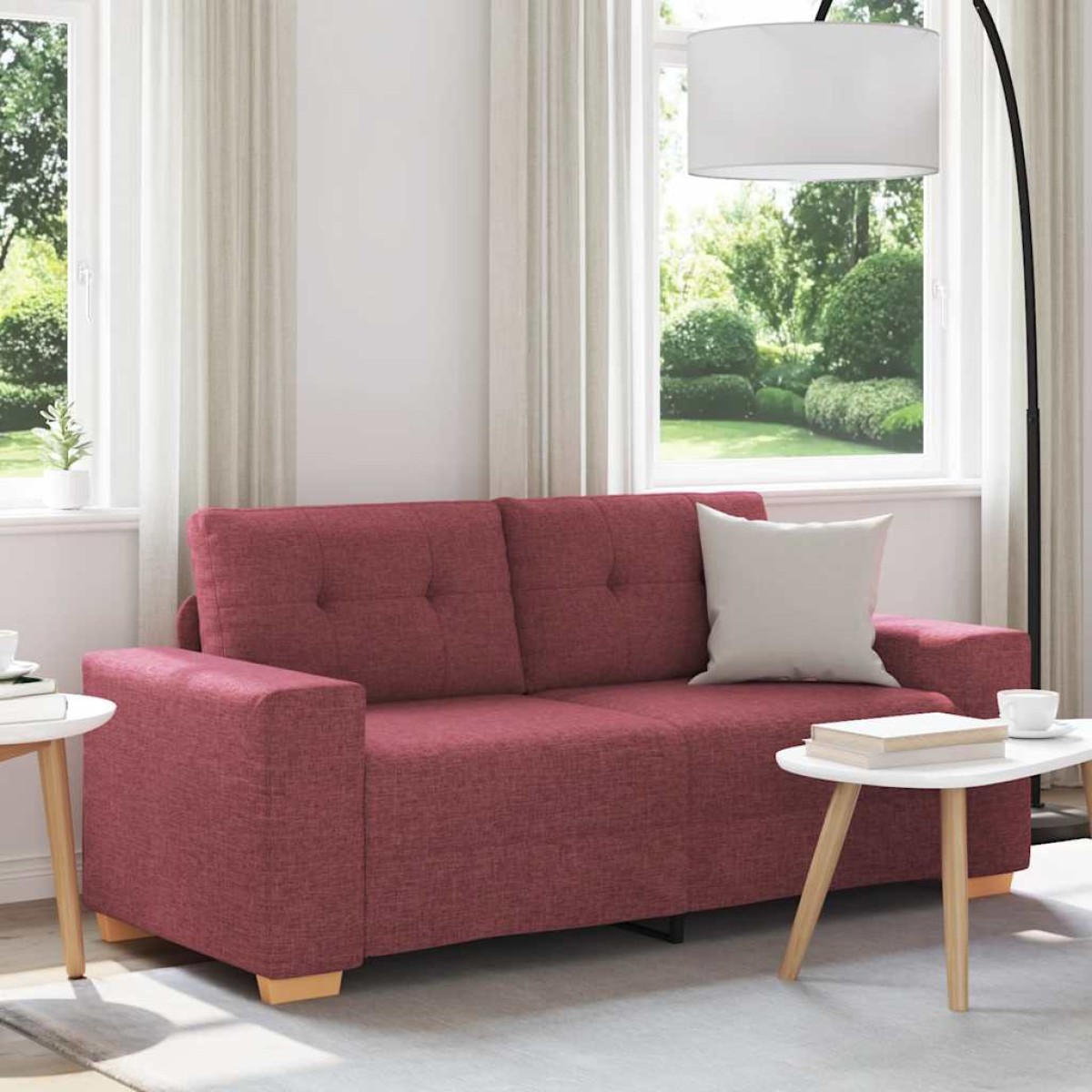 vidaXL Καναπές Διθέσιος Κόκκινος 180 x 77 x 82 εκ. Ύφασμα