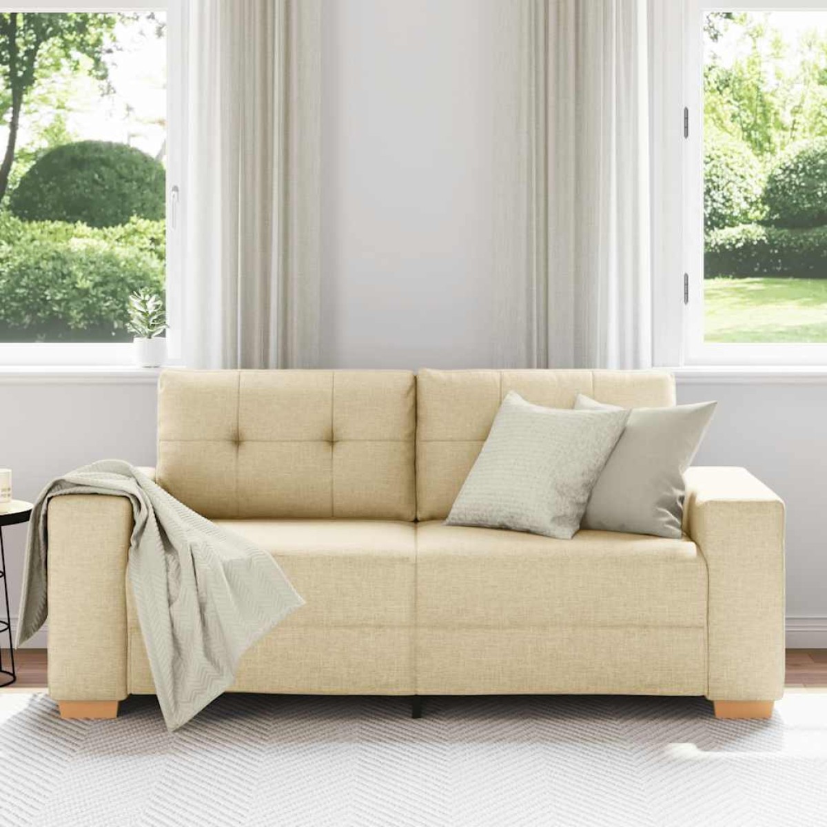 vidaXL Διθέσιος Καναπές-Διάδρομος Κρεμ 180x77x82 εκ. Ύφασμα