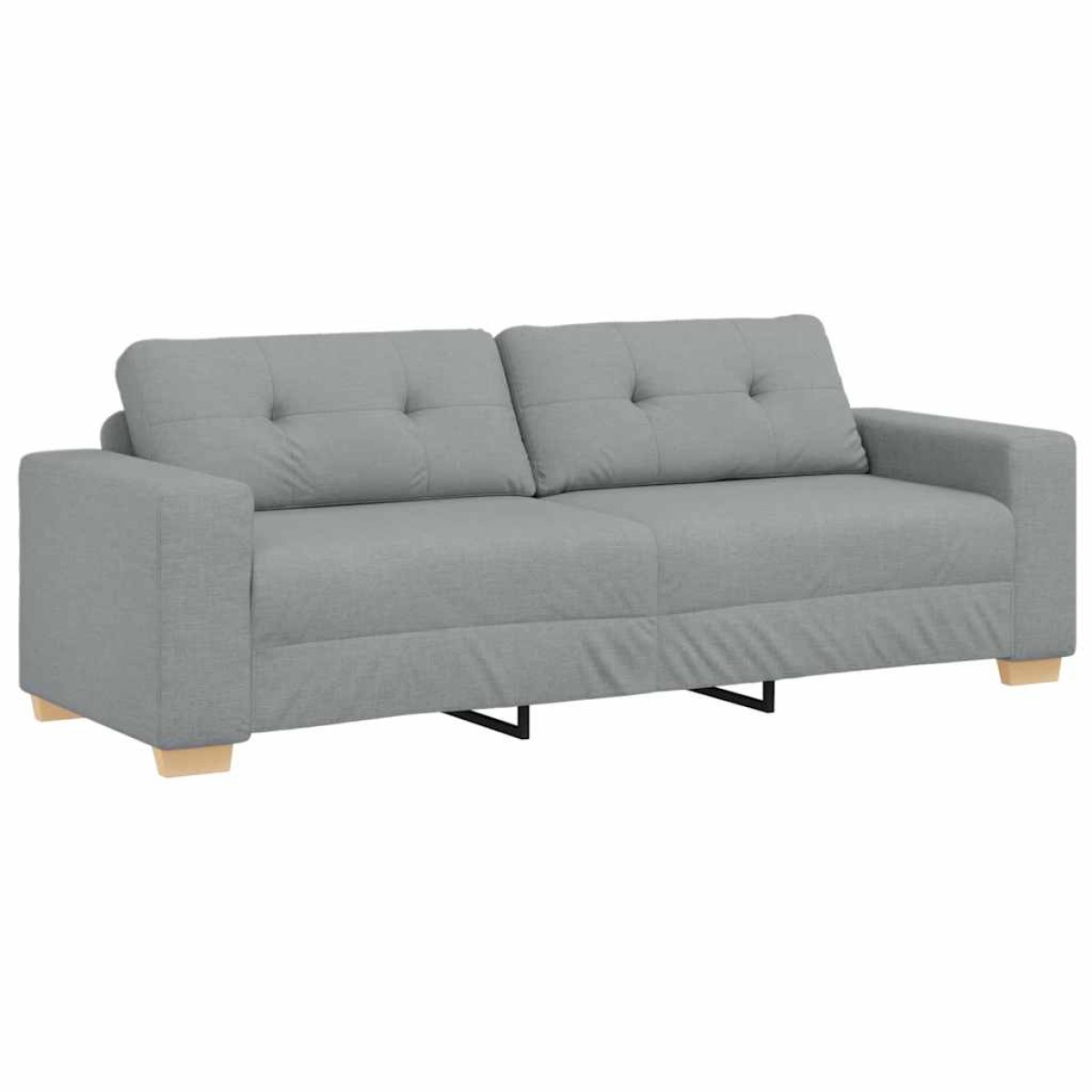 vidaXL Τριθέσιος Καναπές Ανοιχτό Γκρι 220x78x80 εκ. Ύφασμα