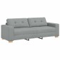 vidaXL Τριθέσιος Καναπές Ανοιχτό Γκρι 220x78x80 εκ. Ύφασμα