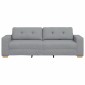 vidaXL Τριθέσιος Καναπές Ανοιχτό Γκρι 220x78x80 εκ. Ύφασμα