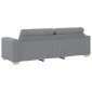 vidaXL Τριθέσιος Καναπές Ανοιχτό Γκρι 220x78x80 εκ. Ύφασμα
