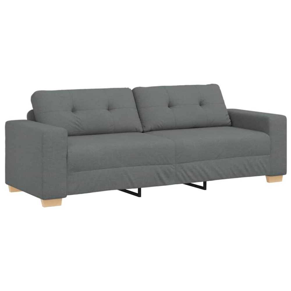 vidaXL Τριθέσιος Καναπές Σκούρο Γκρι 220x78x80 εκ. Ύφασμα