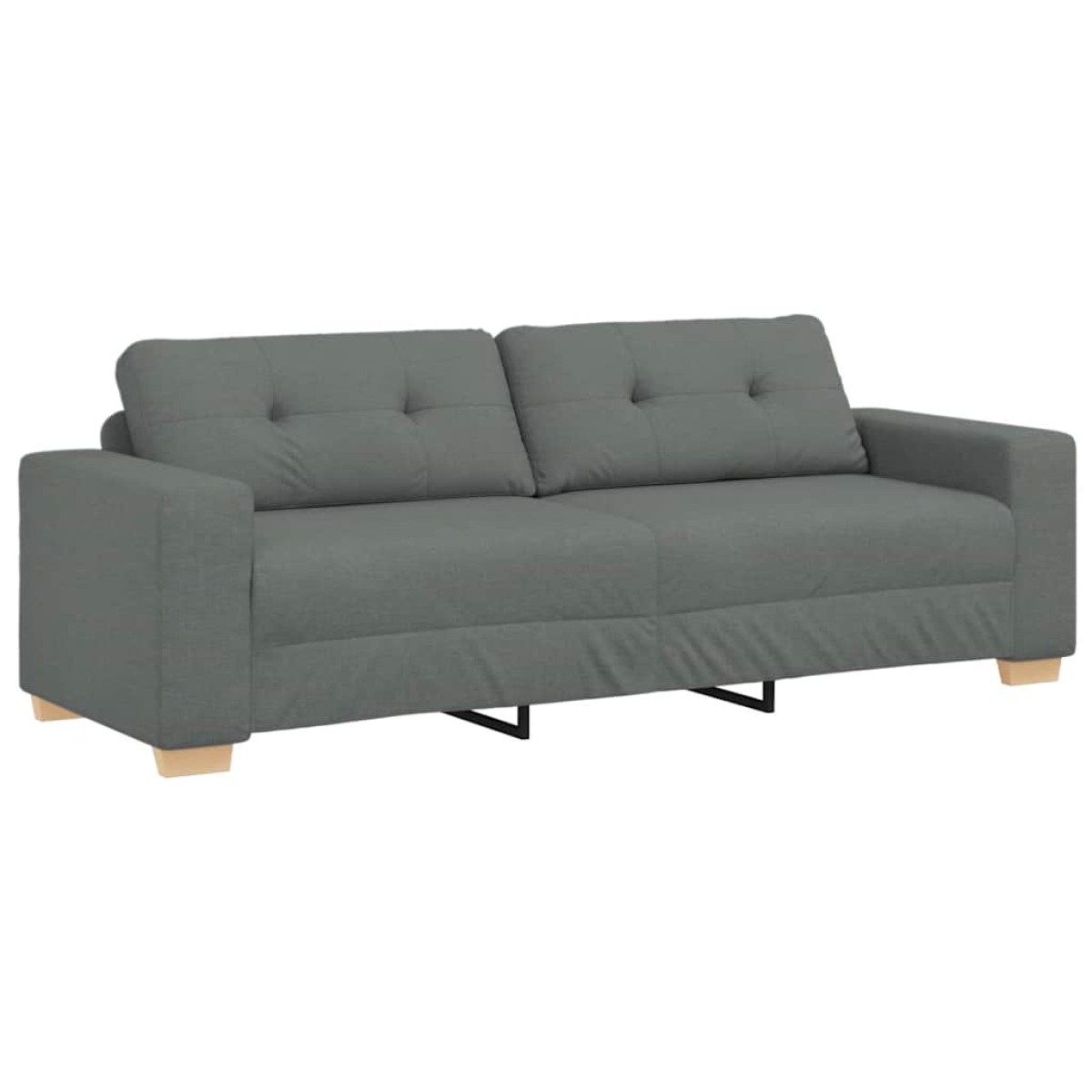 vidaXL Τριθέσιος Καναπές Σκούρο Γκρι 220x78x80 εκ. Ύφασμα
