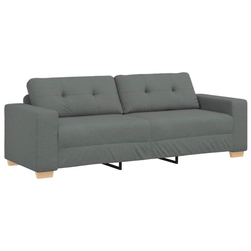 vidaXL Τριθέσιος Καναπές Σκούρο Γκρι 220x78x80 εκ. Ύφασμα
