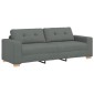 vidaXL Τριθέσιος Καναπές Σκούρο Γκρι 220x78x80 εκ. Ύφασμα