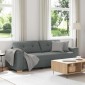 vidaXL Τριθέσιος Καναπές Σκούρο Γκρι 220x78x80 εκ. Ύφασμα