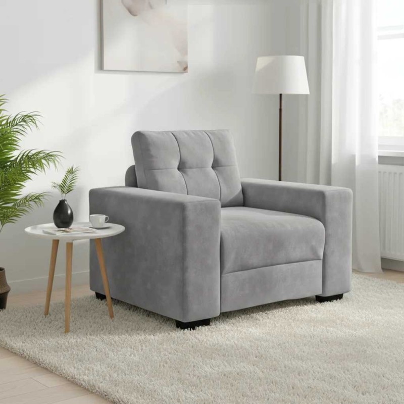 vidaXL Πολυθρόνα Ανοιχτό Γκρι Βελούδινη 100 x 78 x 80 εκ.