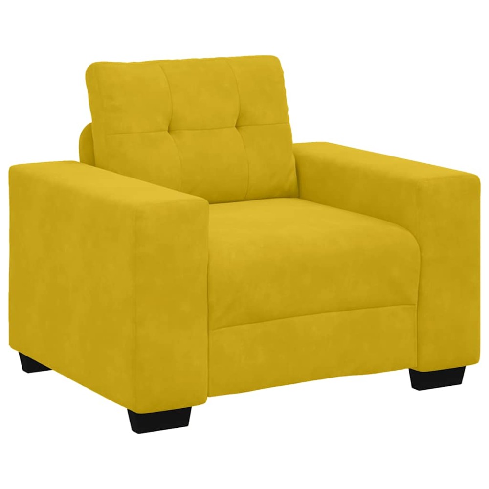 vidaXL Πολυθρόνα Κίτρινη Βελούδινη 100x78x80 εκ.