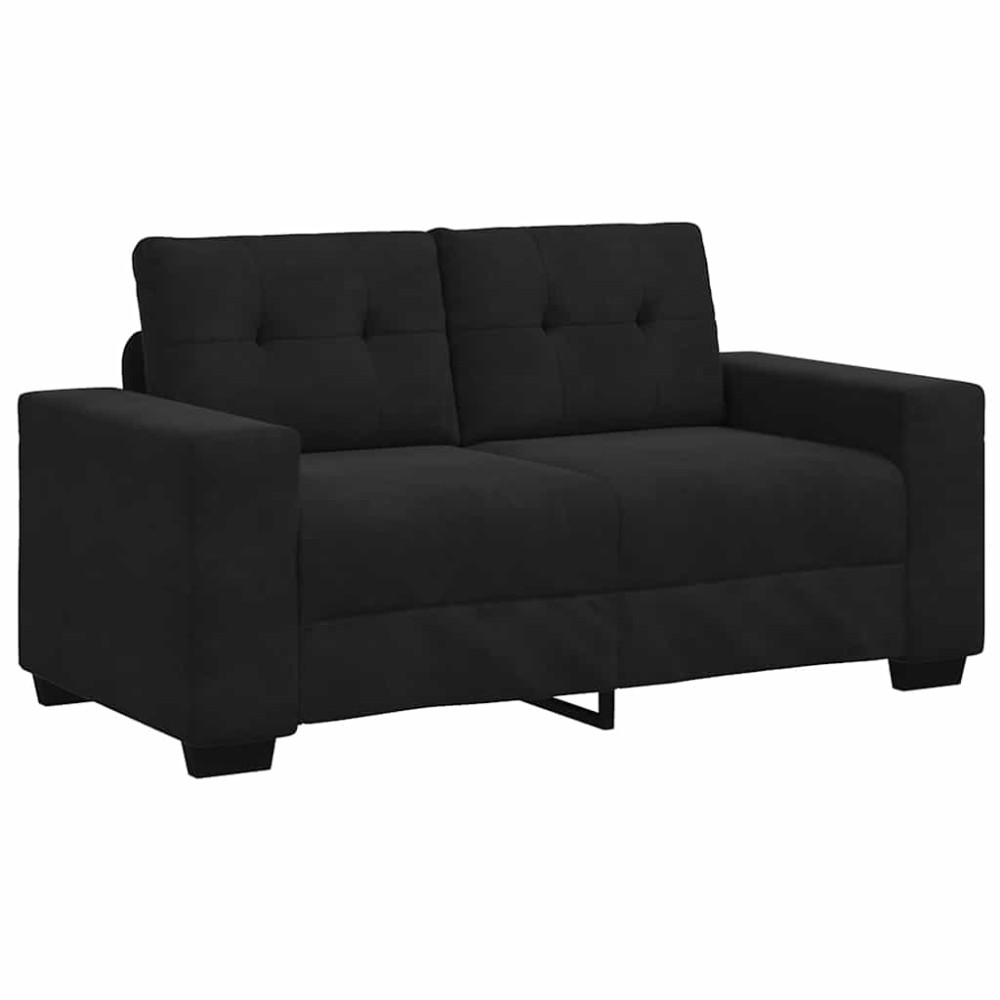 vidaXL Καναπές Διθέσιος Μαύρος Βελούδινος 160 x 77 x 82 εκ.