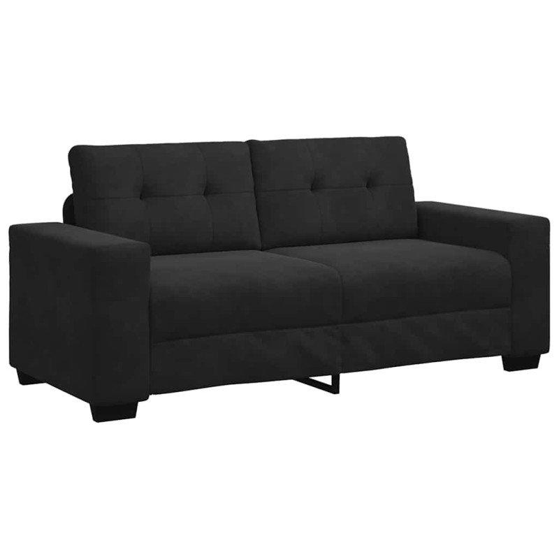 vidaXL Καναπές Διθέσιος Μαύρος Βελούδινος 180 x 77 x 82 εκ.