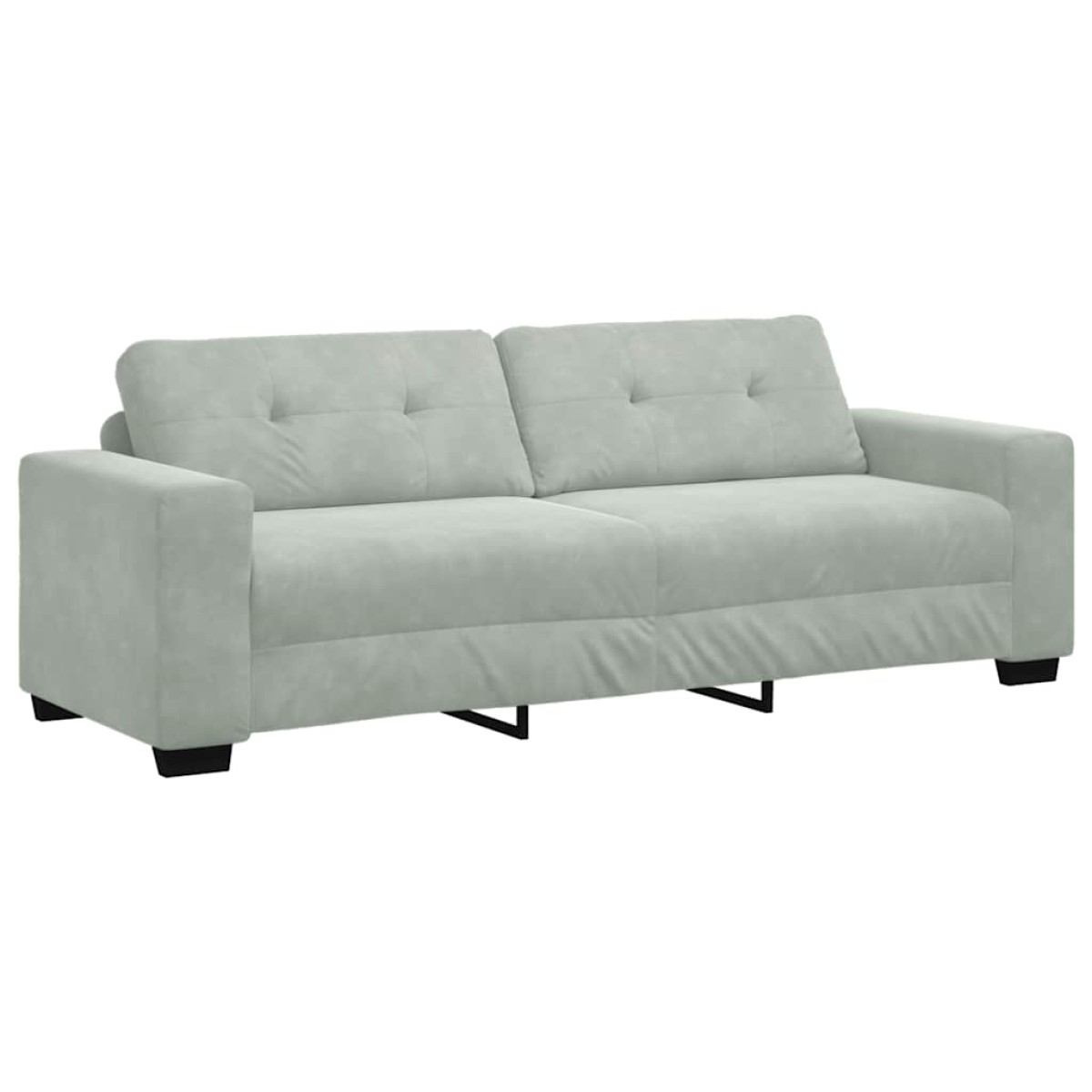 vidaXL Τριθέσιος Καναπές Ανοιχτό Γκρι 220x78x80 εκ. Βελούδο