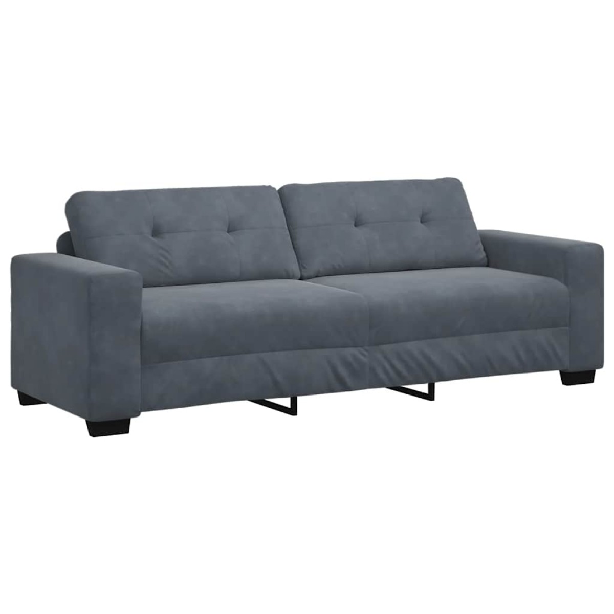 vidaXL Τριθέσιος Καναπές Σκούρο Γκρι 220x78x80 εκ. Βελούδο