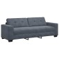 vidaXL Τριθέσιος Καναπές Σκούρο Γκρι 220x78x80 εκ. Βελούδο