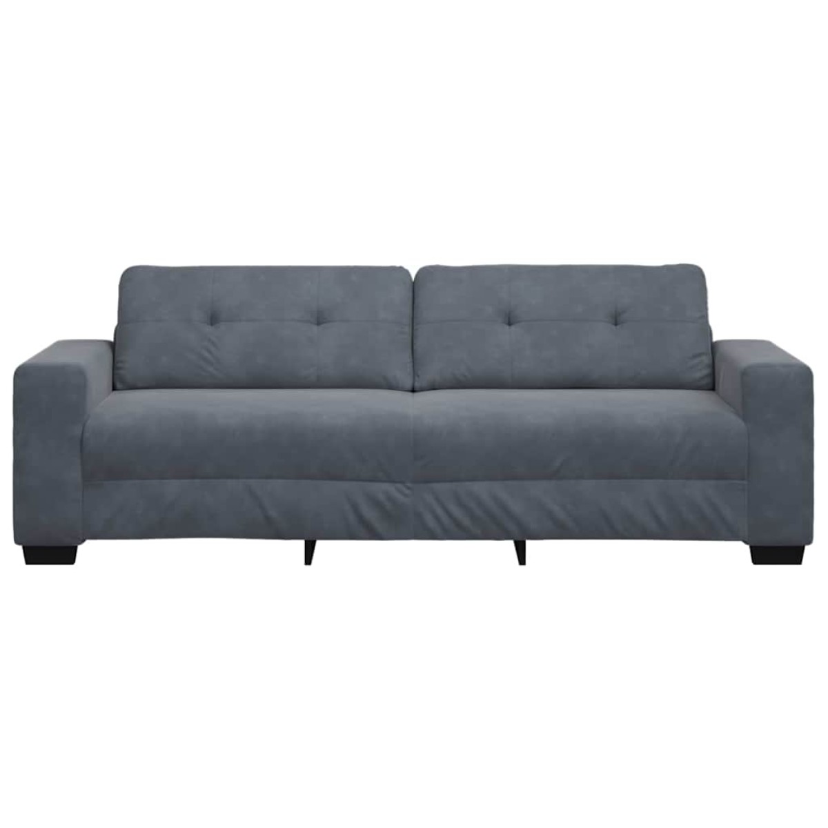 vidaXL Τριθέσιος Καναπές Σκούρο Γκρι 220x78x80 εκ. Βελούδο