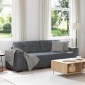 vidaXL Τριθέσιος Καναπές Σκούρο Γκρι 220x78x80 εκ. Βελούδο