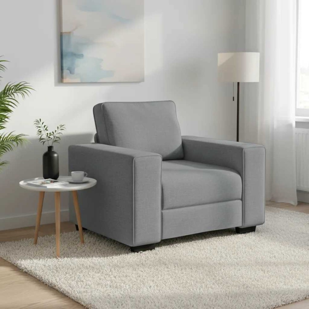 vidaXL Πολυθρόνα Ανοιχτό Γκρι 100 x 77 x 82 εκ. Ύφασμα