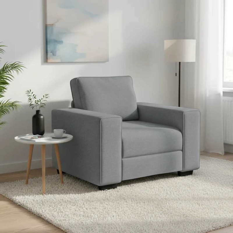 vidaXL Πολυθρόνα Ανοιχτό Γκρι 100 x 77 x 82 εκ. Ύφασμα