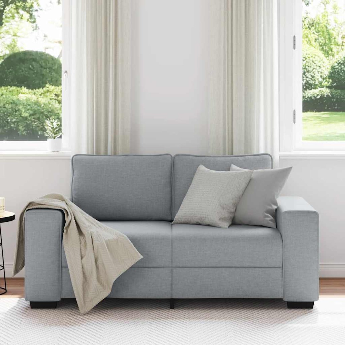 vidaXL Διθέσιος Καναπές Ανοιχτό Γκρι 160x77x82 εκ. Ύφασμα