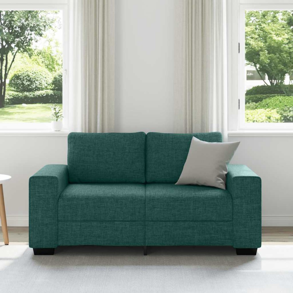 vidaXL Διθέσιος Καναπές Σκούρο Πράσινο 160x77x82 εκ. Ύφασμα