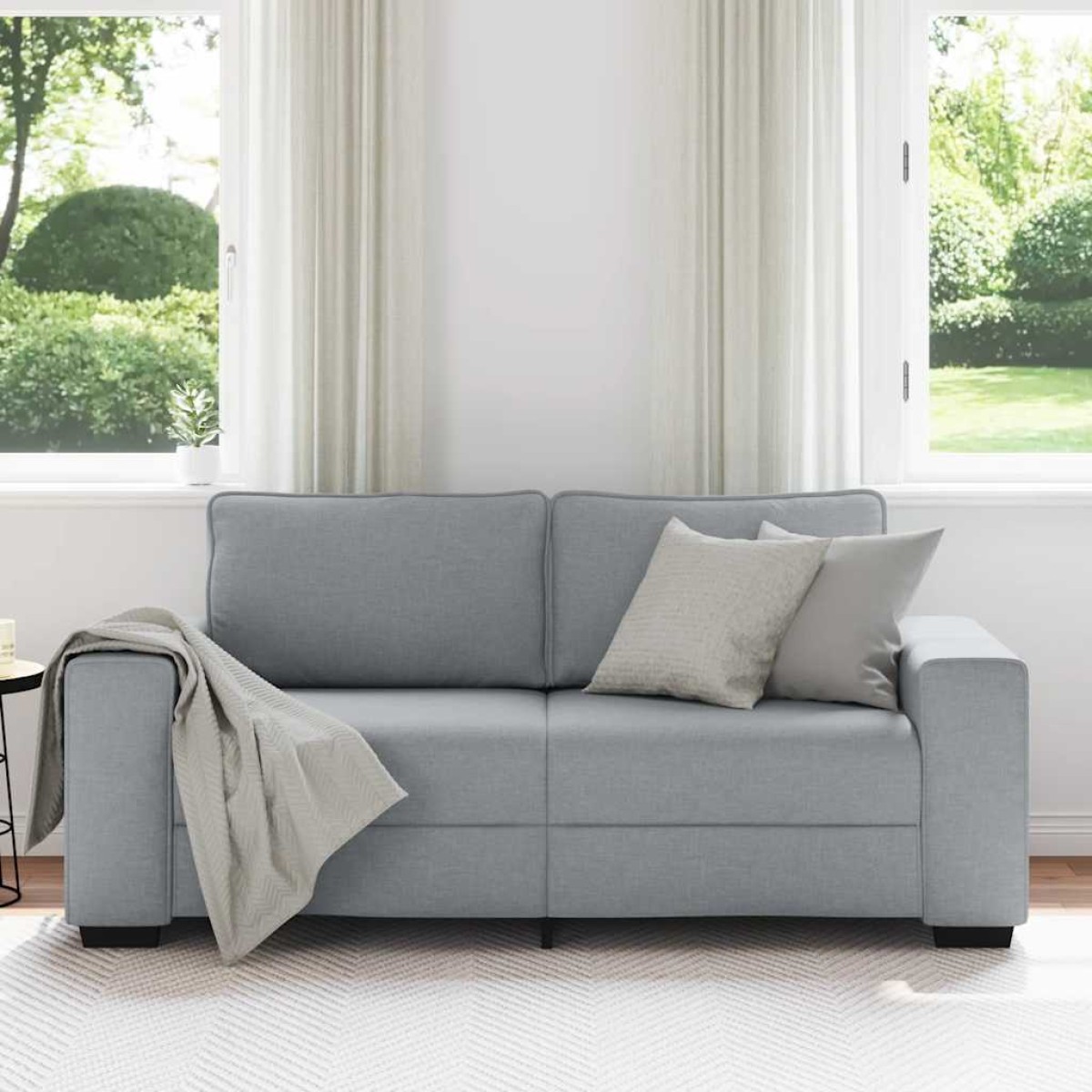 vidaXL Διθέσιος Καναπές Ανοιχτό Γκρι 180x77x82 εκ. Ύφασμα