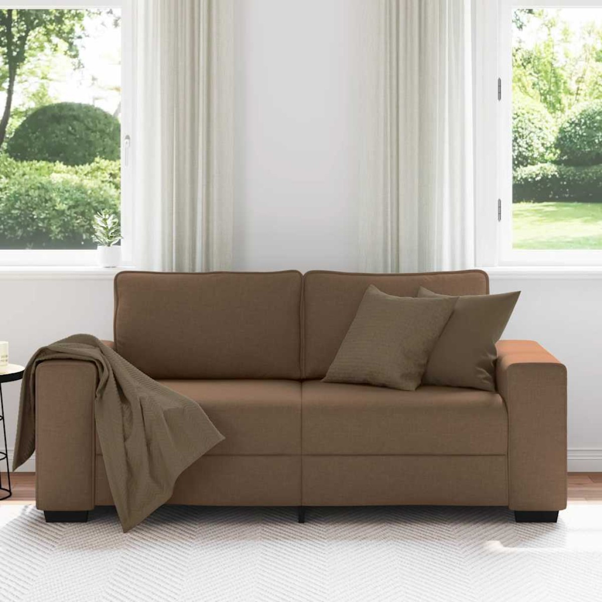 vidaXL Διθέσιος Καναπές Καφέ 180x77x82 εκ. Ύφασμα