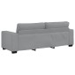 vidaXL Τριθέσιος Καναπές Ανοιχτό Γκρι 220x77x82 εκ. Ύφασμα