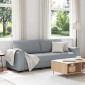 vidaXL Τριθέσιος Καναπές Ανοιχτό Γκρι 220x77x82 εκ. Ύφασμα