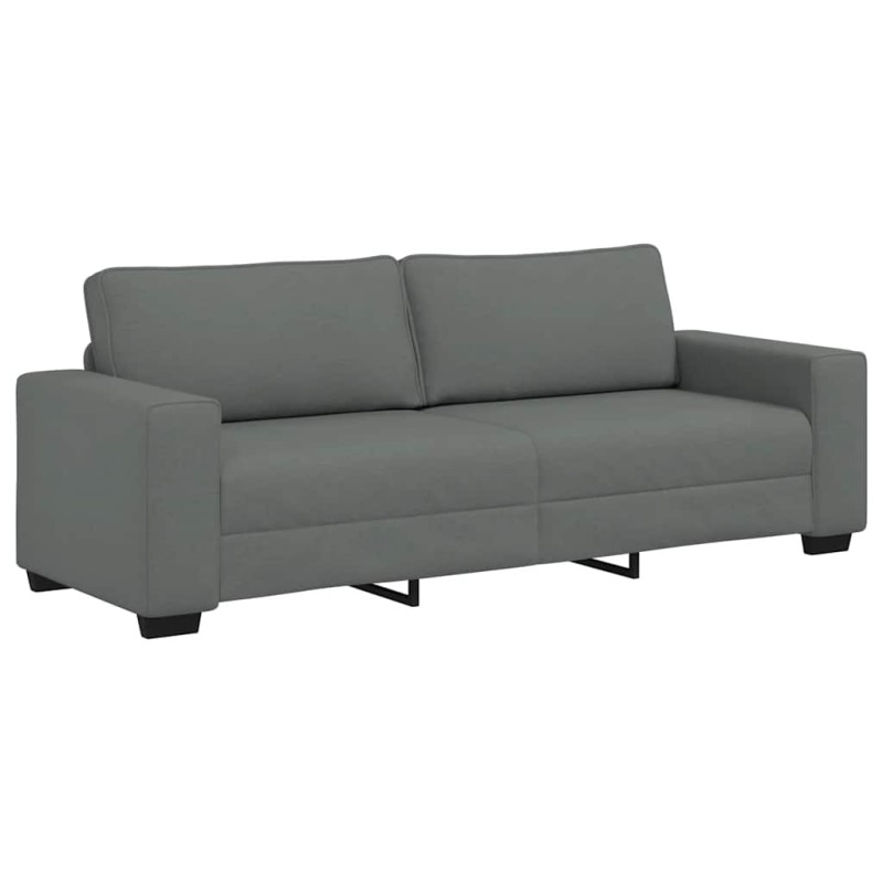 vidaXL Τριθέσιος Καναπές Σκούρο Γκρι 220x77x82 εκ. Ύφασμα