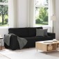 vidaXL Τριθέσιος Καναπές Μαύρος 220x77x82 εκ. Ύφασμα