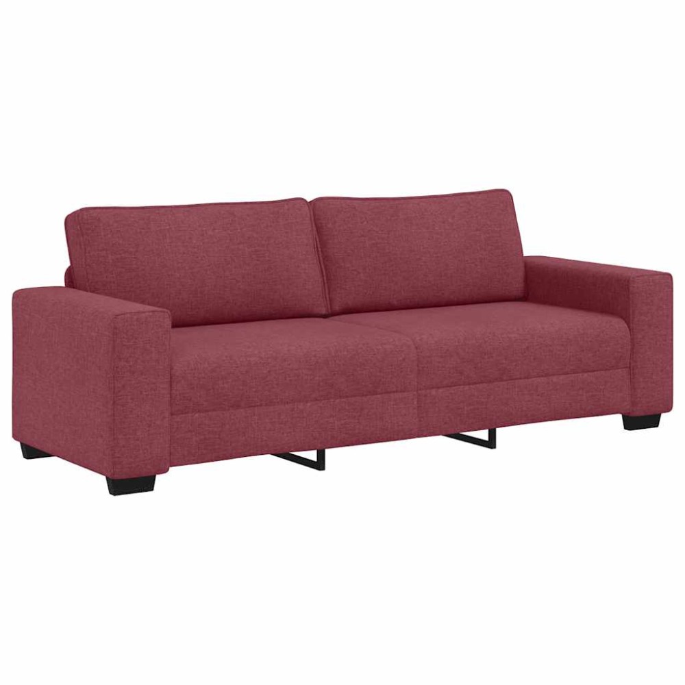 vidaXL Τριθέσιος Καναπές Κόκκινος 220x77x82 εκ. Ύφασμα