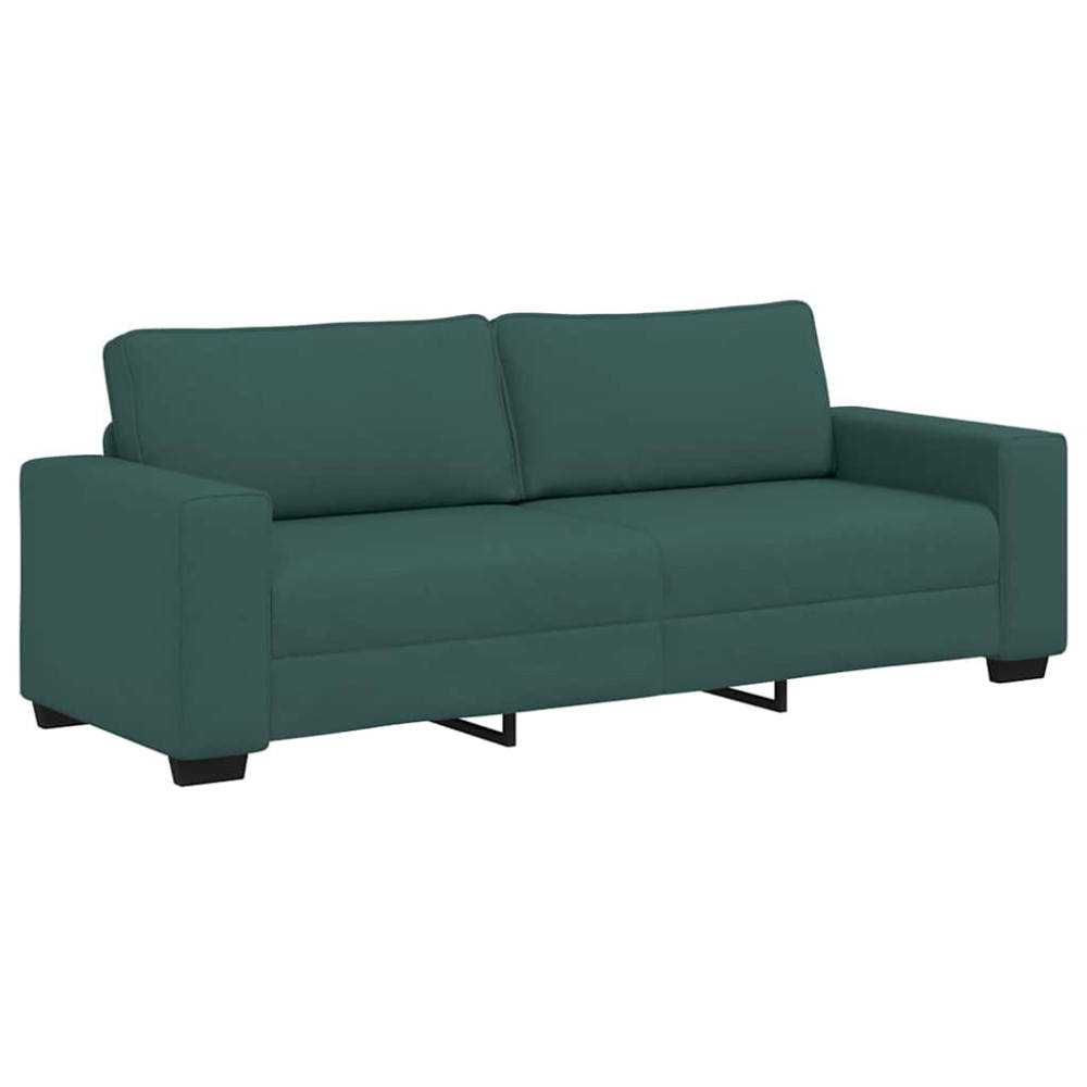 vidaXL Τριθέσιος Καναπές Σκούρο Πράσινο 220x77x82 εκ. Ύφασμα