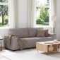 vidaXL Τριθέσιος Καναπές Μπεζ 220x77x82 εκ. Ύφασμα