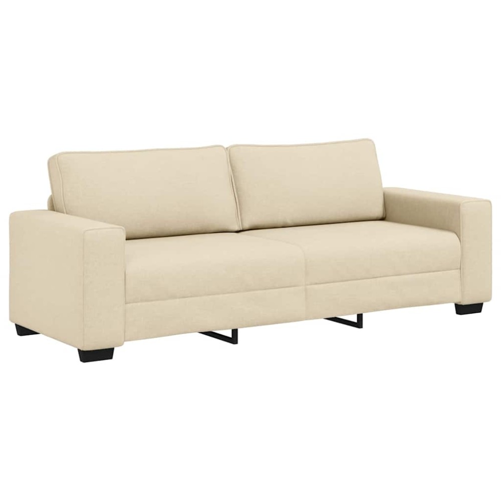 vidaXL Τριθέσιος Καναπές Μπεζ 220x77x82 εκ. Ύφασμα