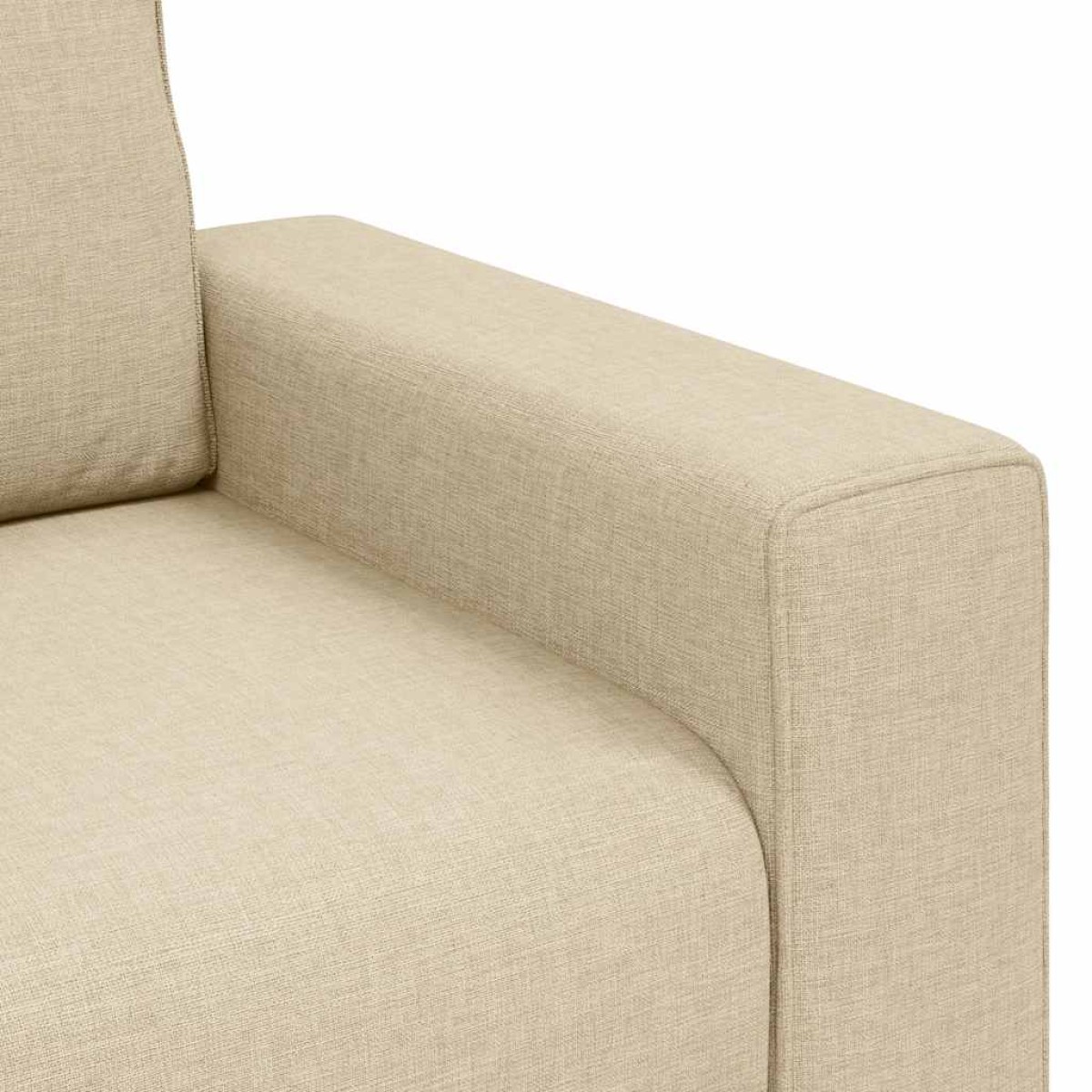 vidaXL Τριθέσιος Καναπές Μπεζ 220x77x82 εκ. Ύφασμα