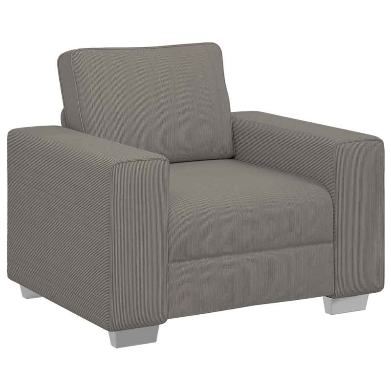 vidaXL Πολυθρόνα Ανοιχτό Γκρι Ύφασμα Κοτλέ 100 x 77 x 82 εκ.