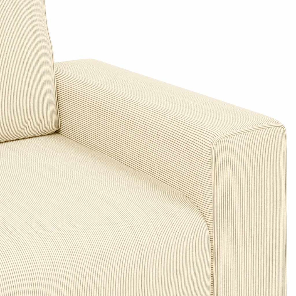 vidaXL Καναπές-Καρέκλα Μπεζ Ύφασμα Κοτλέ 100x77x82 εκ.