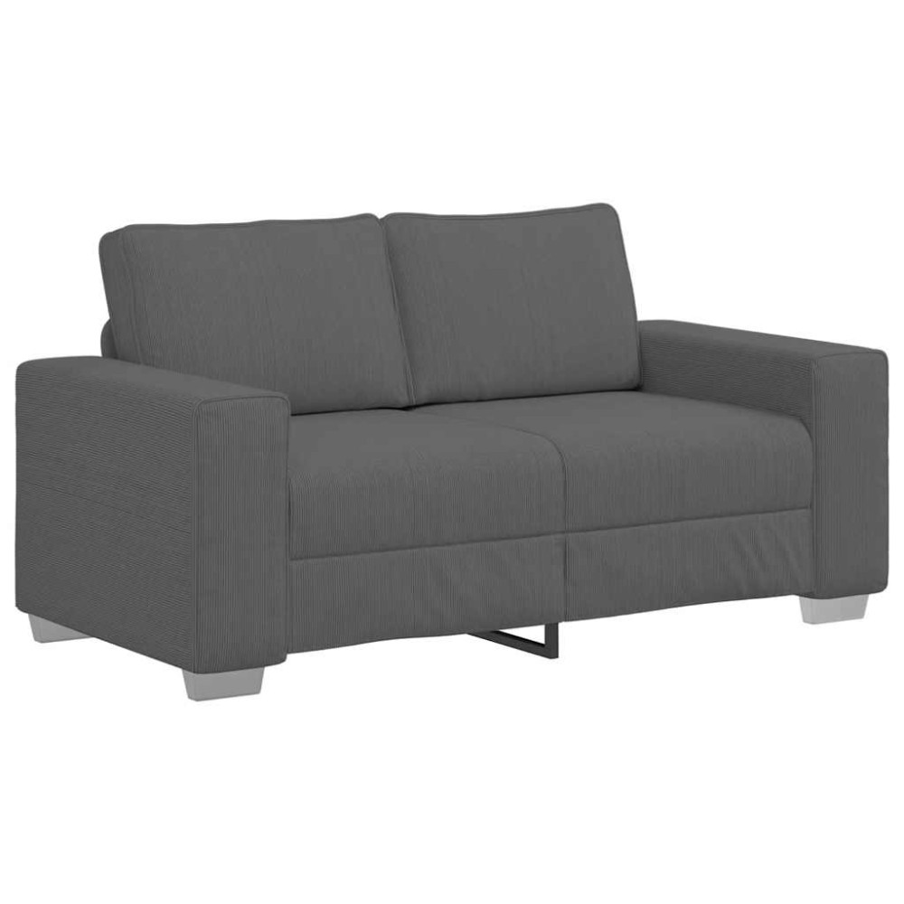 vidaXL Διθέσιος Καναπές-Σέτ Σκούρο Γκρι 160 x 77 x 82 εκ. από Ύφασμα Κοτλέ
