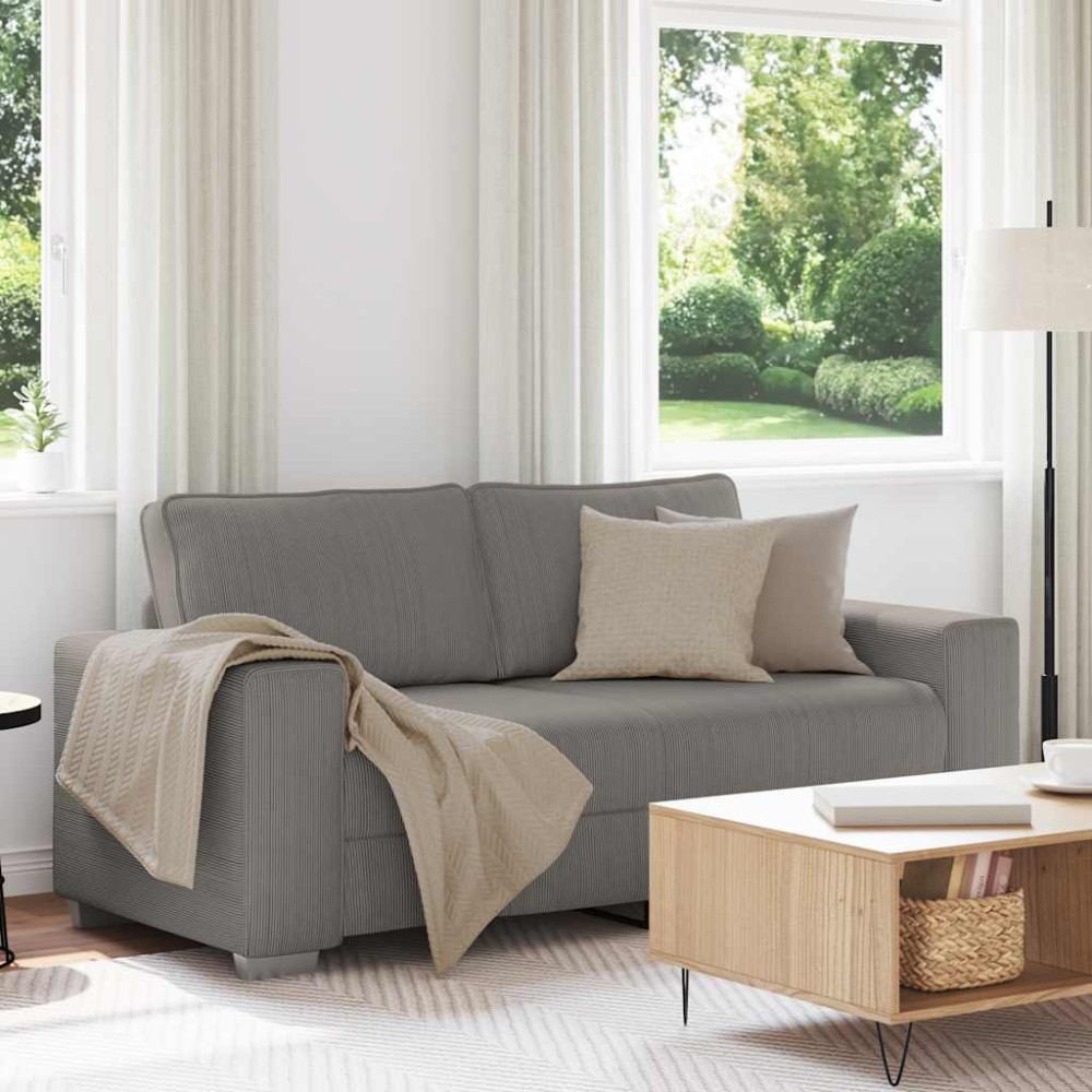 vidaXL Καναπές-Διθέσιος Ανοιχτό Γκρι 180 x 77 x 82 εκ. από Ύφασμα Κοτλέ