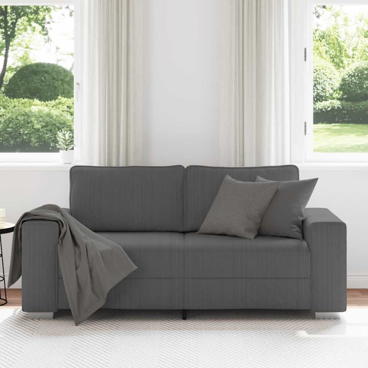 vidaXL Καναπές-Διάδρομος Σκούρο Γκρι 180 x 77 x 82 εκ. από Ύφασμα Κοτλέ