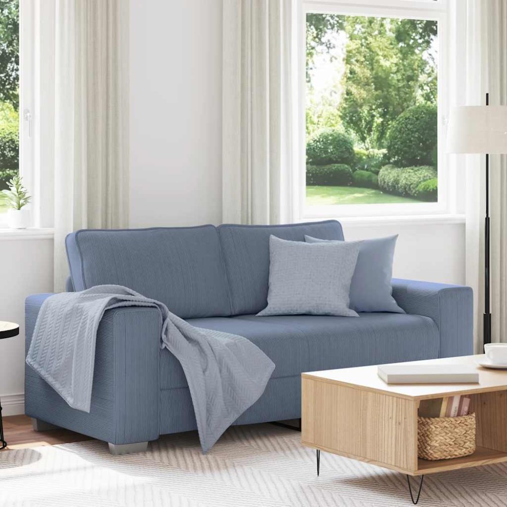 vidaXL Διθέσιος Καναπές-Ρολόι Μπλε 180 x 77 x 82 εκ. από Ύφασμα Κοτλέ