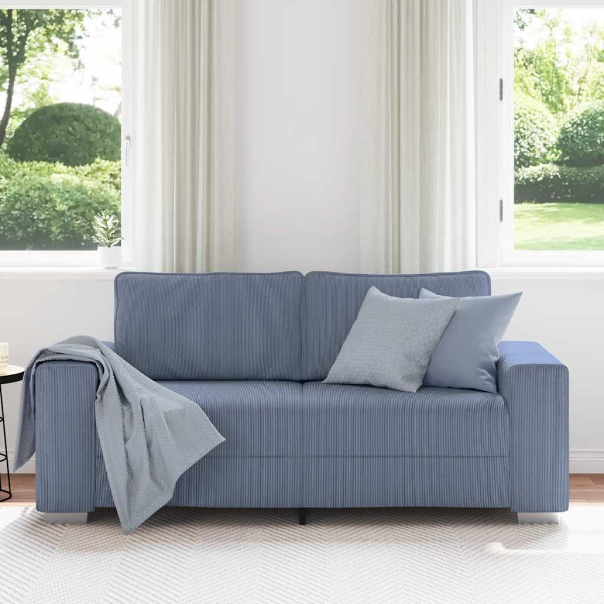 vidaXL Διθέσιος Καναπές-Ρολόι Μπλε 180 x 77 x 82 εκ. από Ύφασμα Κοτλέ