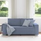 vidaXL Διθέσιος Καναπές-Ρολόι Μπλε 180 x 77 x 82 εκ. από Ύφασμα Κοτλέ